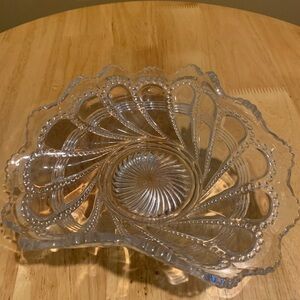 EAPG Ways’ Beaded Swirl Ruffled Glass Bowl